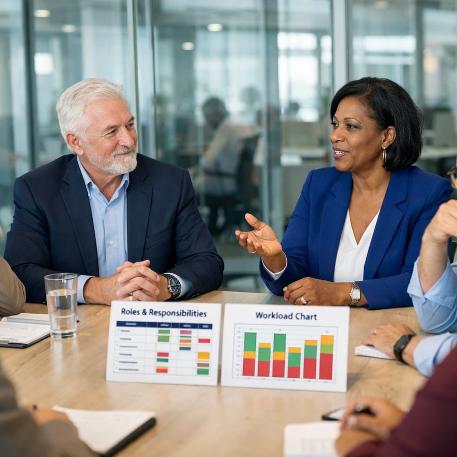 Business leaders discussing strategy in a meeting