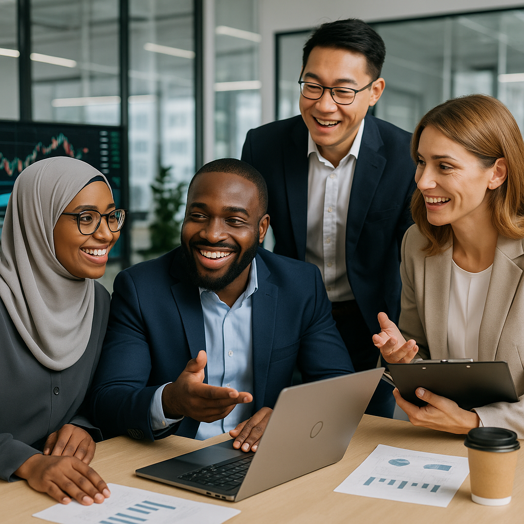 A diverse team of financial services professionals