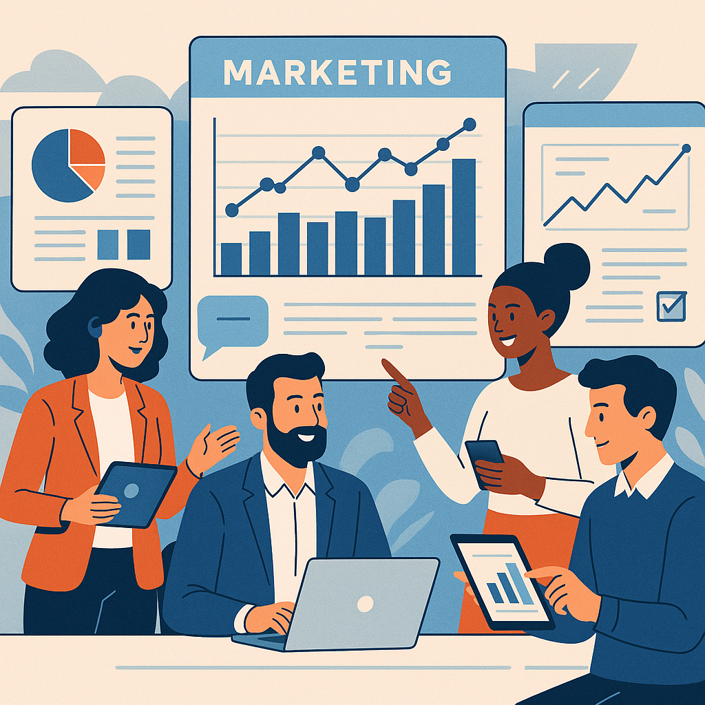 A dynamic team of professionals collaborating over